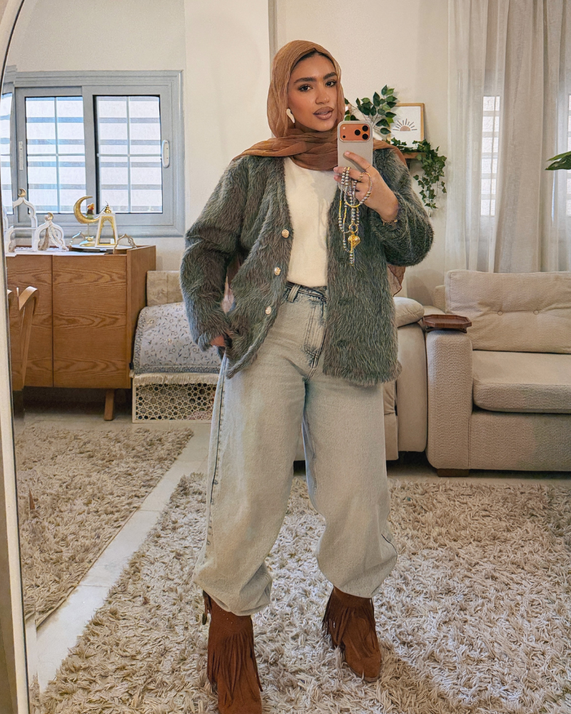 Faux Fur Jacket – GRAY