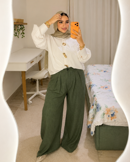 Brooch Poplin Shirt - OFF WHITE