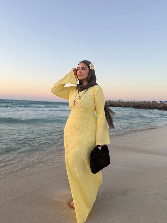 Breeze Flow Dress - butter yellow
