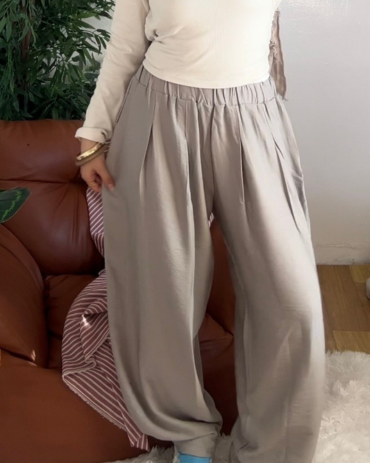 Steel Grey - Spanish Linen Balloon Pants