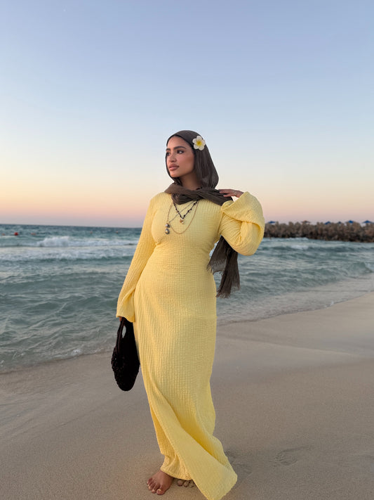 Breeze Flow Dress - butter yellow