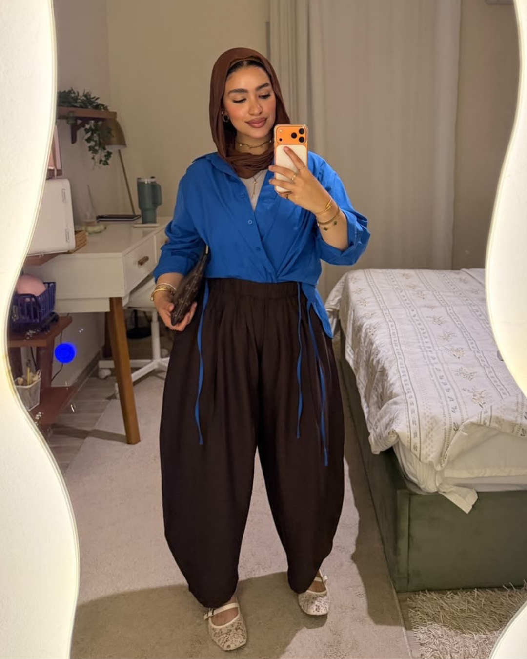 brown Spanish Linen Balloon Pants
