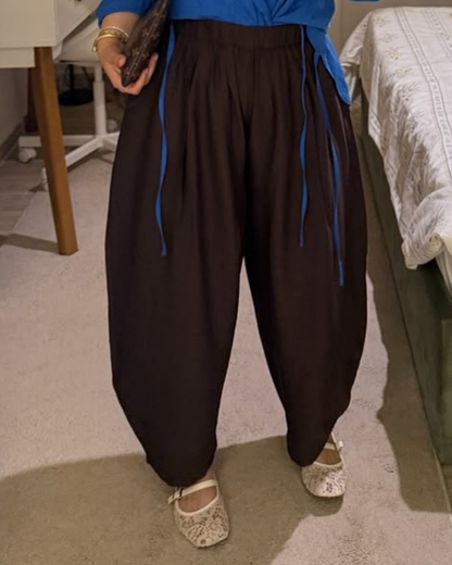 brown Spanish Linen Balloon Pants