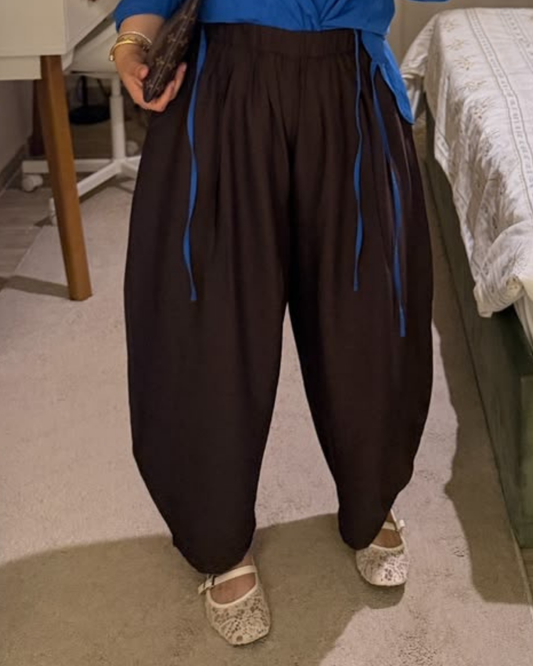 brown Spanish Linen Balloon Pants