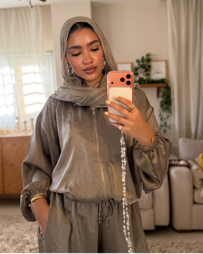 Satin Lounge Set - TAUPE