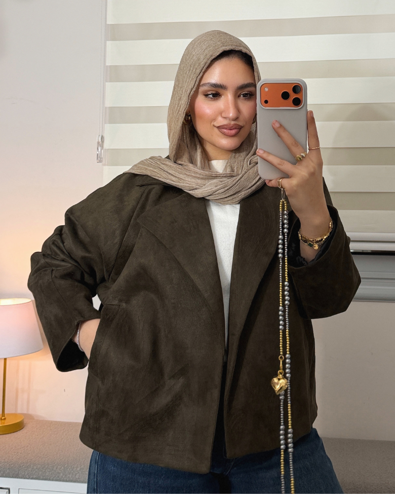 Suede Jacket – DARK OLIVE