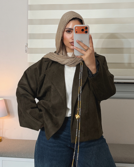 Suede Jacket – DARK OLIVE