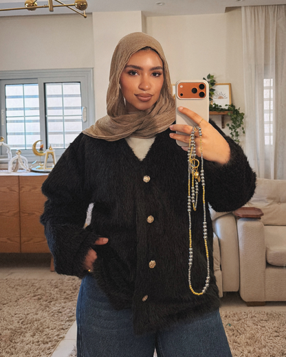 Faux Fur Jacket – BLACK