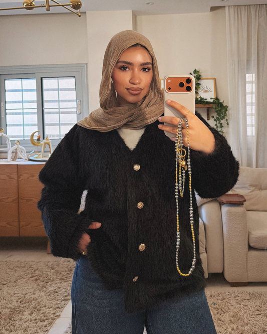 Faux Fur Jacket – BLACK