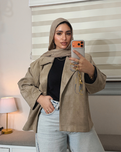 Suede Jacket – CAMEL