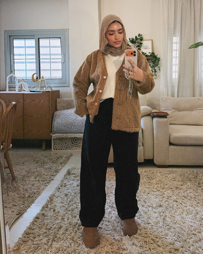 Faux Fur Jacket – CAMEL BROWN