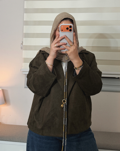 Suede Jacket – DARK OLIVE