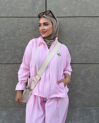 BABY PINK - Spanish Linen Balloon Suit
