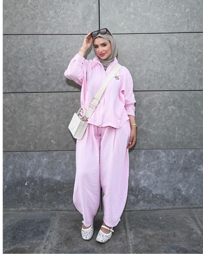 BABY PINK - Spanish Linen Balloon Suit