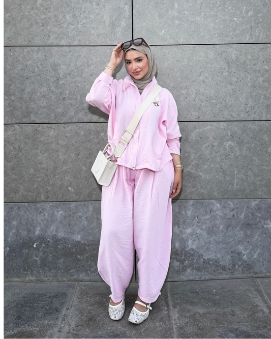 BABY PINK - Spanish Linen Balloon Suit