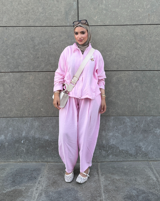 BABY PINK - Spanish Linen Balloon Suit