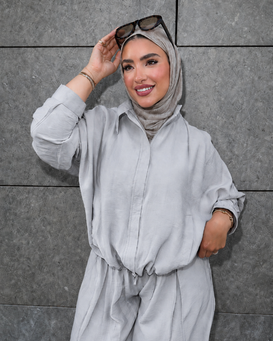 Steel Grey - Oversized Spanish Linen Jacket