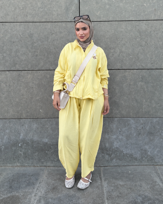 BUTTER YELLOW - Spanish Linen Balloon Suit