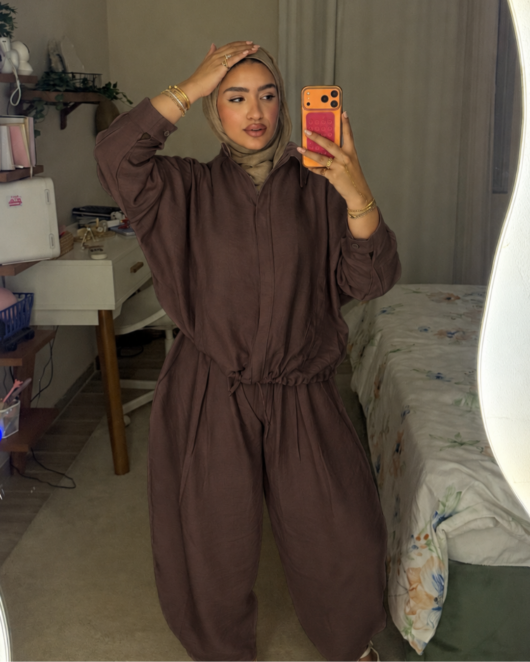 BROWN - Spanish Linen Balloon Suit