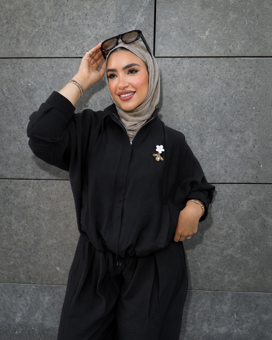 BLACK - Oversized Spanish Linen Jacket