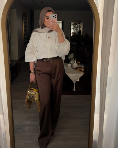 Statement Collar Poplin Shirt – Off White