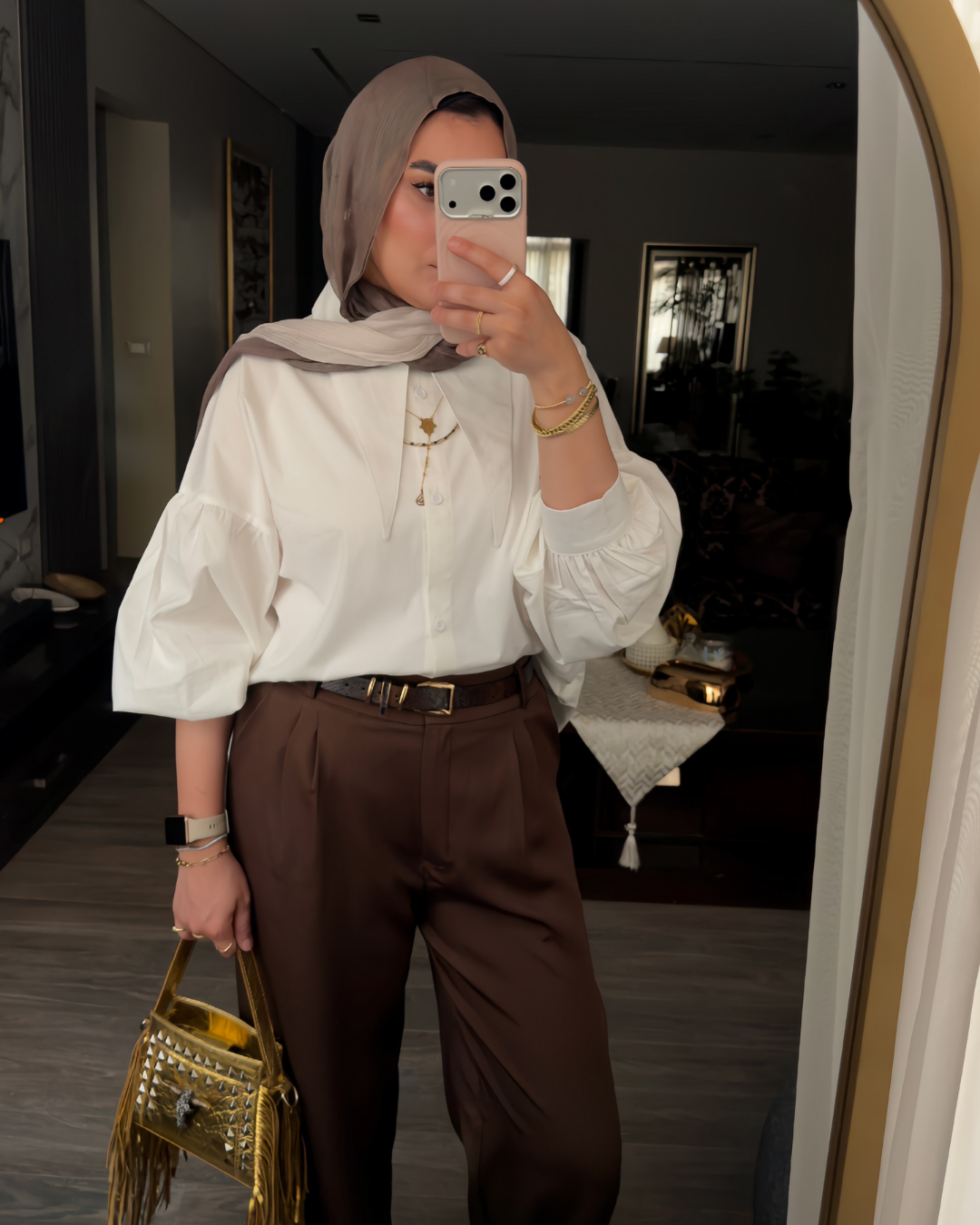 Statement Collar Poplin Shirt – Off White