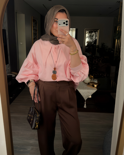 Statement Collar Poplin Shirt – BABY PINK