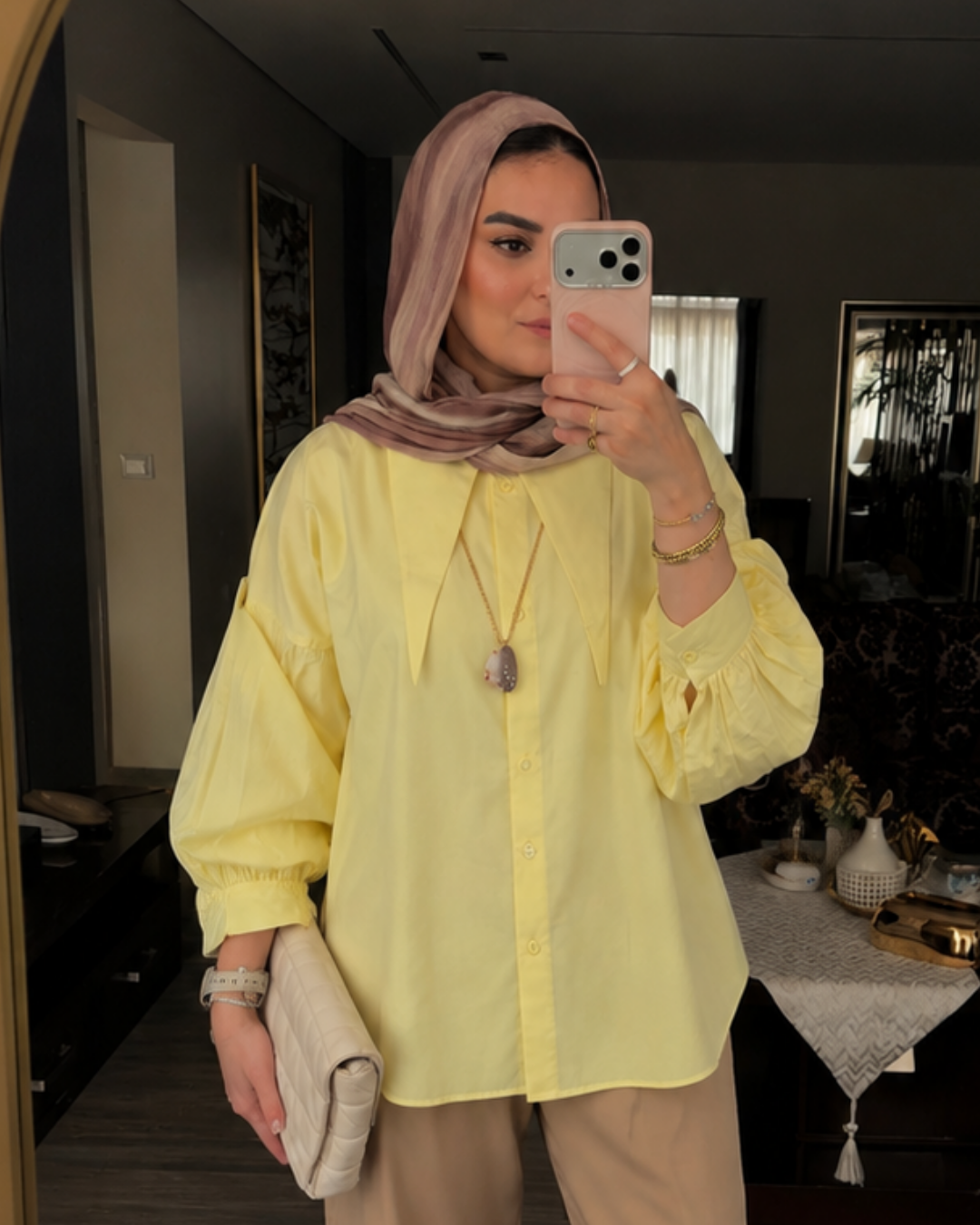 Statement Collar Poplin Shirt – BUTTER YELLOW