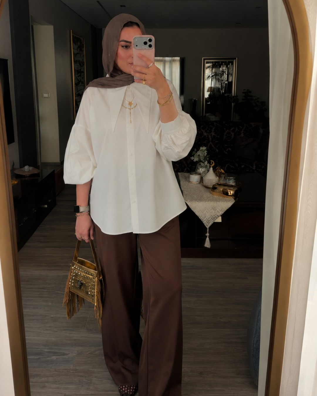 Statement Collar Poplin Shirt – Off White