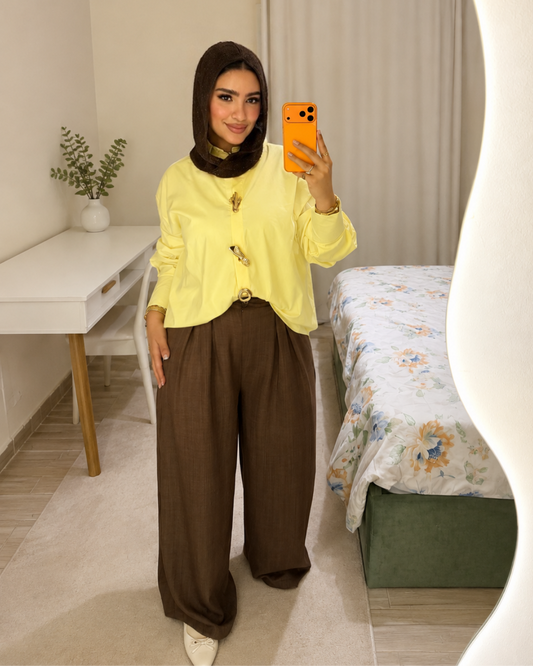 Brooch Poplin Shirt - BUTTER YELLOW