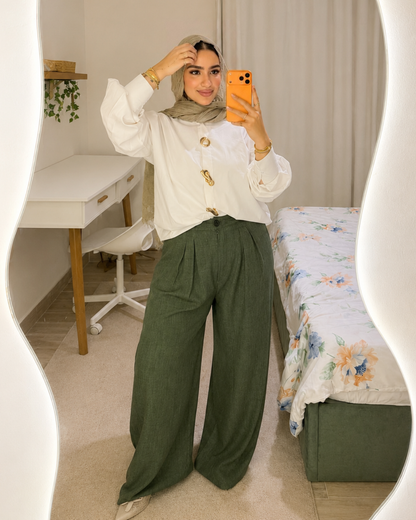 Brooch Poplin Shirt - OFF WHITE