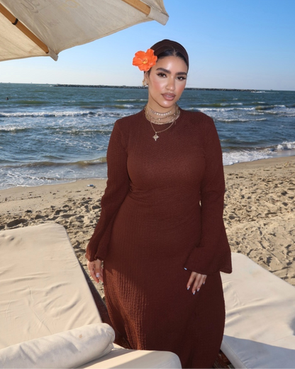 Breeze Flow Dress - brown