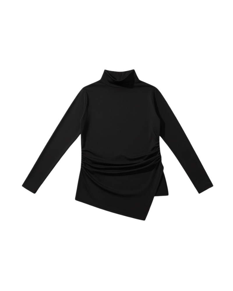 توب بأكمام طويلة وكسرات اسود