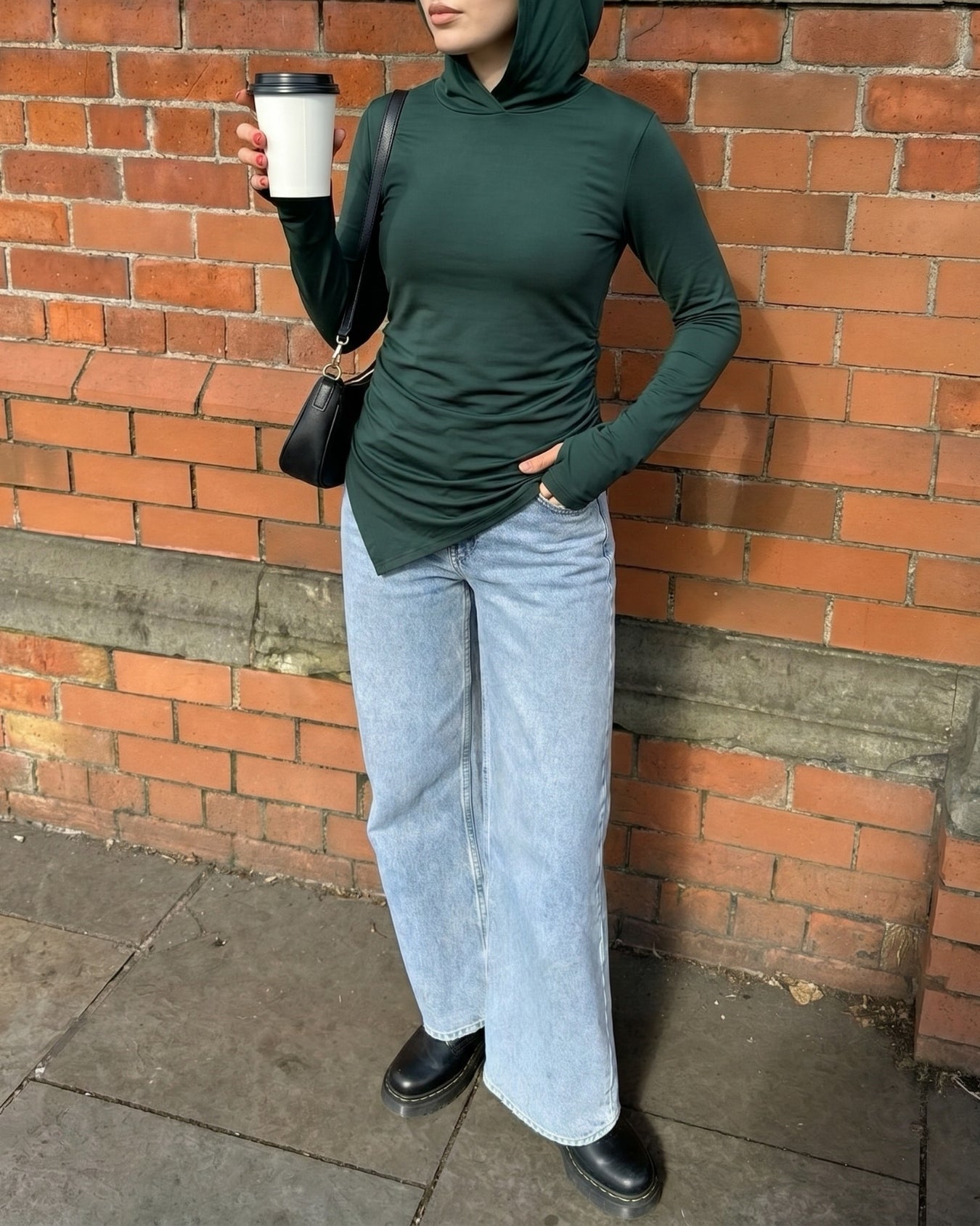 Soft Lycra Hooded Top - DARK GREEN