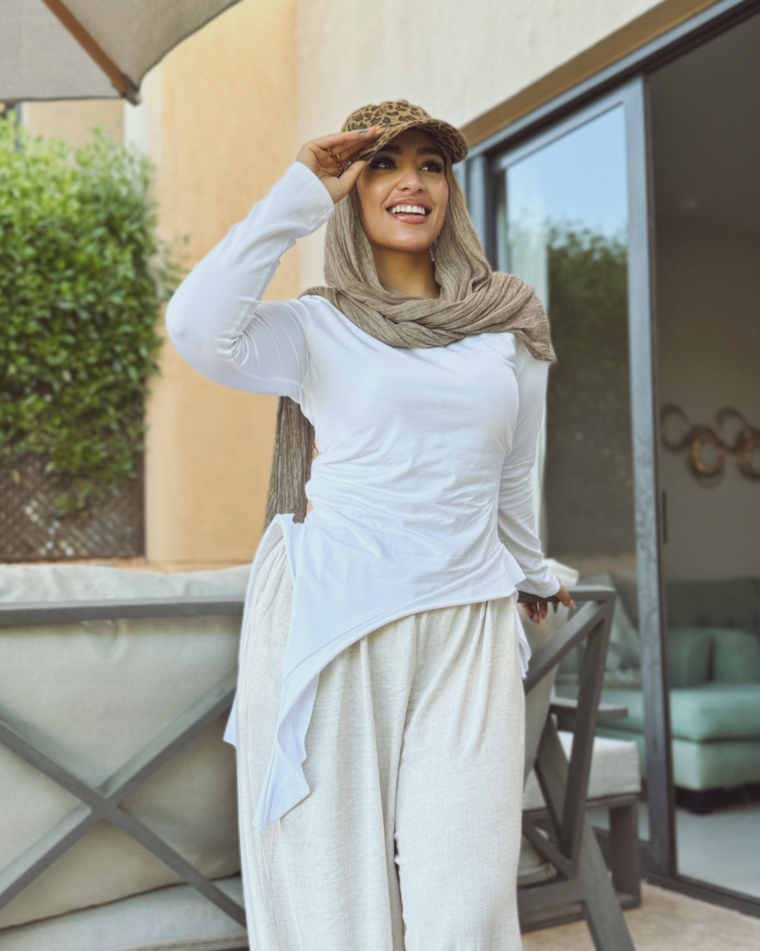 Ruffle Cotton Top - WHITE