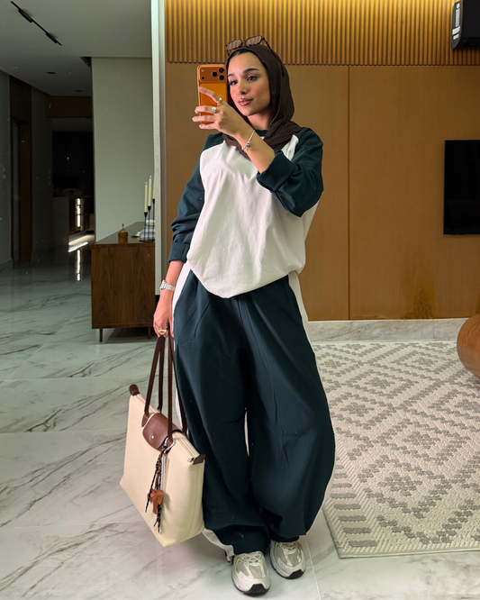 Colorblock Summer Milton Suit – forest green