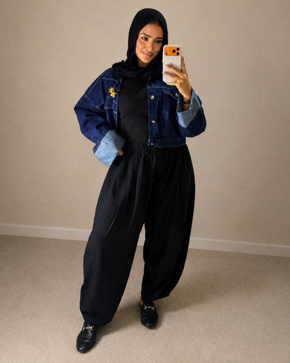 BLACK Spanish Linen Balloon Pants