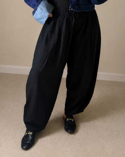 BLACK Spanish Linen Balloon Pants