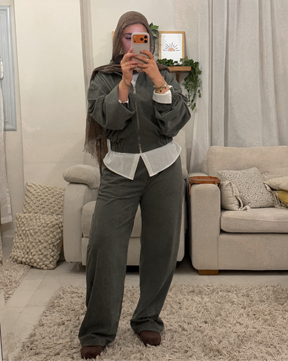 Ribbed Corduroy FULL SET – Dark Olive