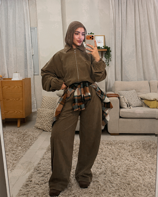 سوت قطيفة مضلع - بيج جملي