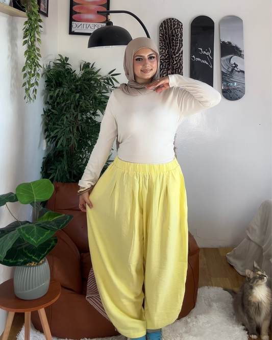 BUTTER YELLOW - Spanish Linen Balloon Pants