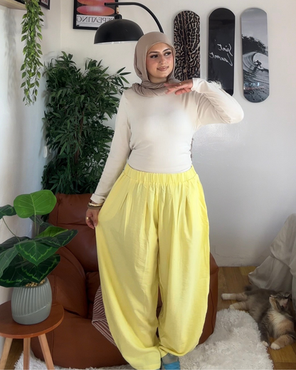 BUTTER YELLOW - Spanish Linen Balloon Pants