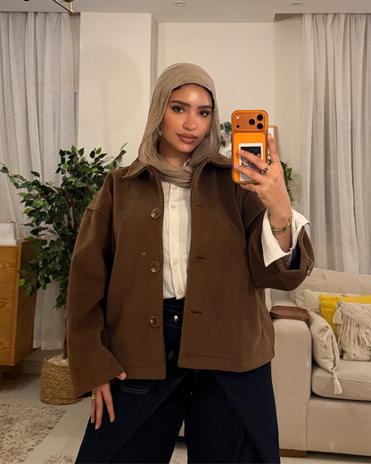 جاكت جوخ مشعر - بني شوكولاتة