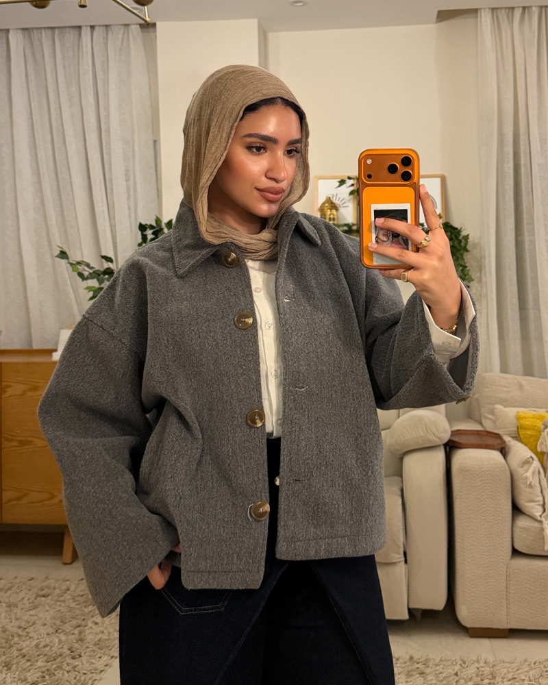 Brushed Wool Jacket – Heather gray