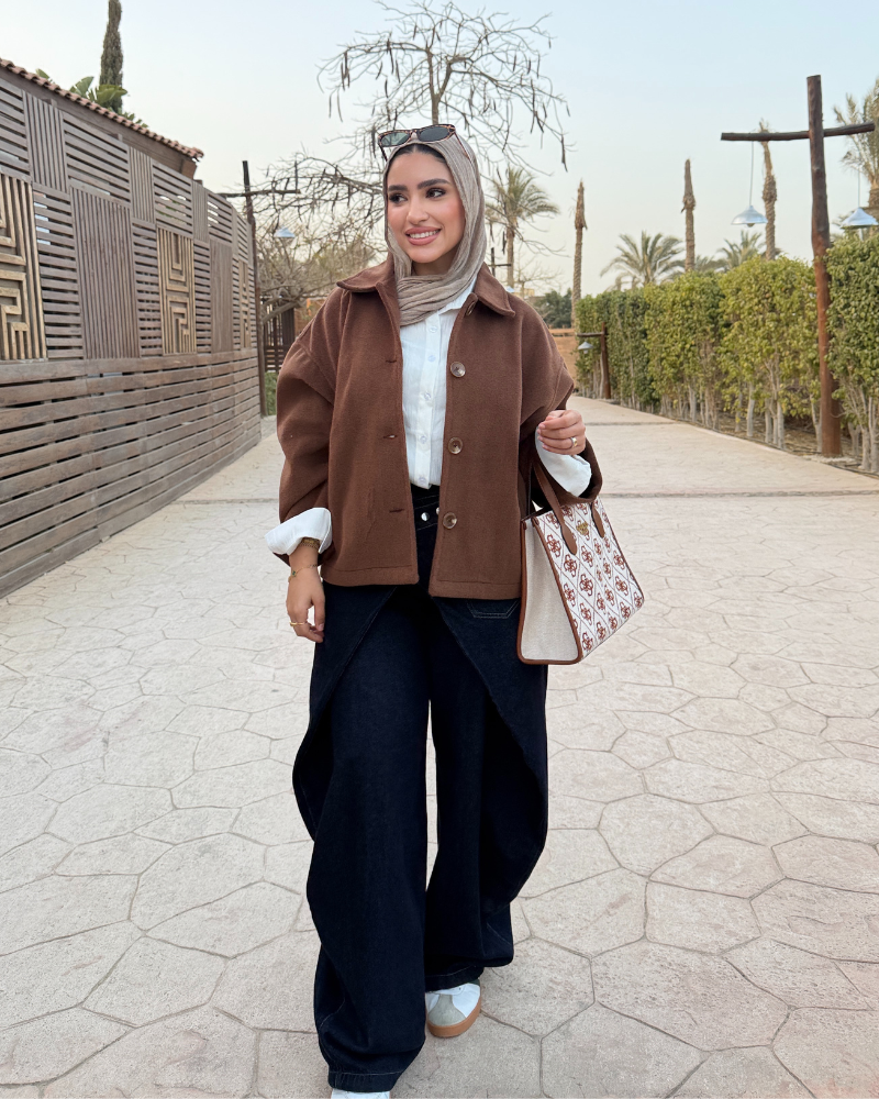 جاكت جوخ مشعر - بني شوكولاتة