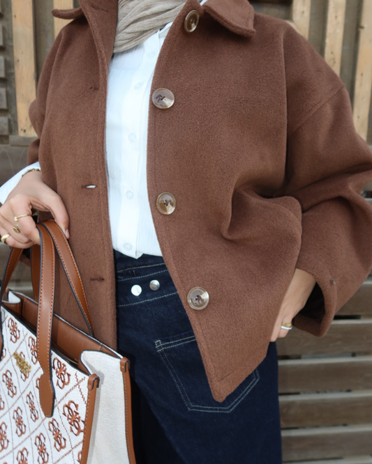 جاكت جوخ مشعر - بني شوكولاتة