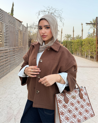 جاكت جوخ مشعر - بني شوكولاتة