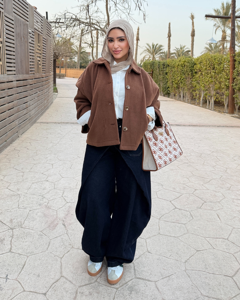 جاكت جوخ مشعر - بني شوكولاتة