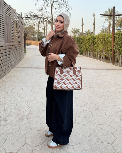 جاكت جوخ مشعر - بني شوكولاتة