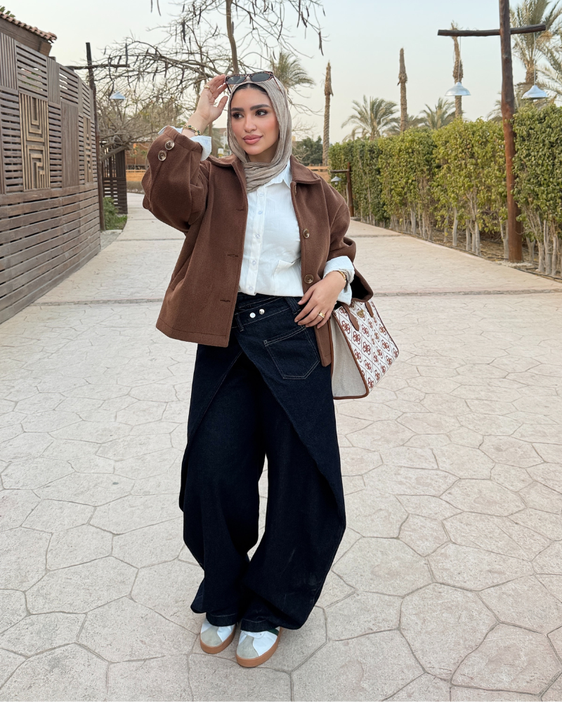 جاكت جوخ مشعر - بني شوكولاتة